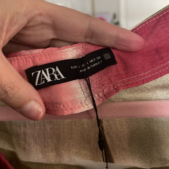 NWT ZARA TIE-DYE Wrinkle Design SZ L Wide Leg Pant with Front Drape Side Zip. - Picture 2 of 9